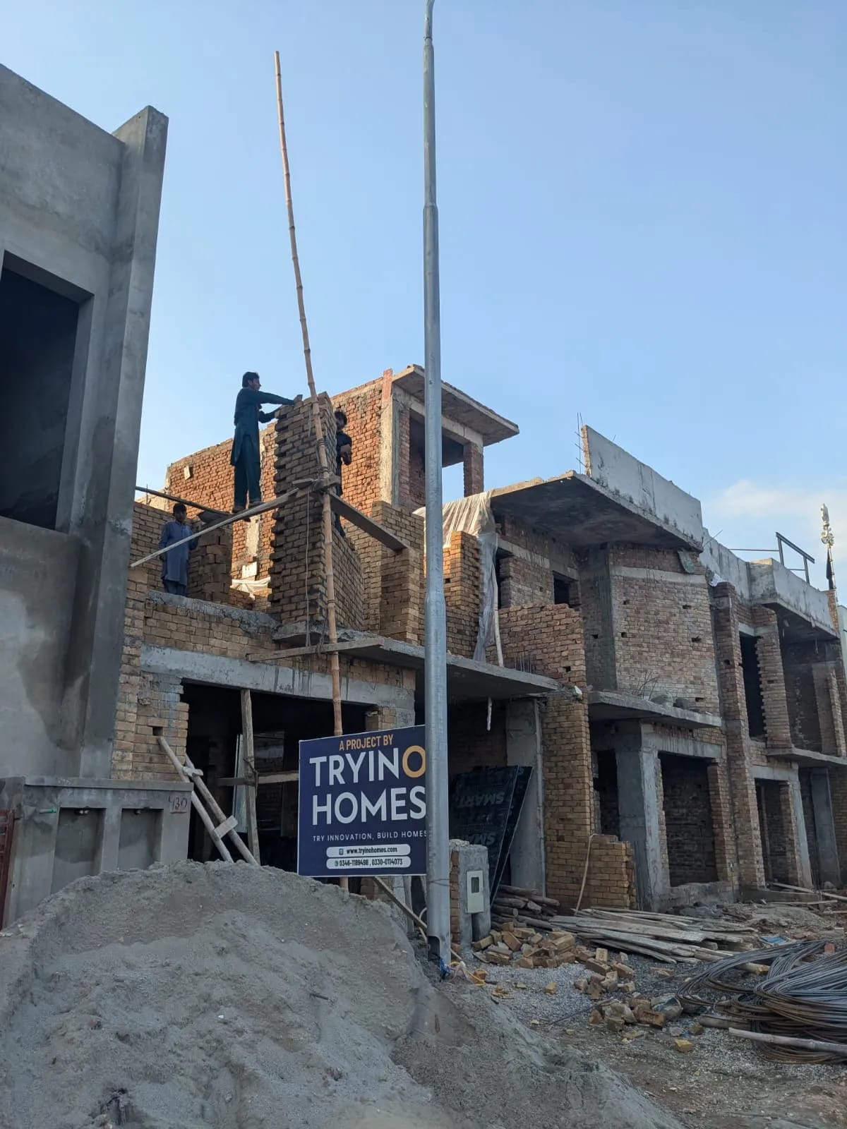Grey Structure construction by Tryino Homes in Parkview City