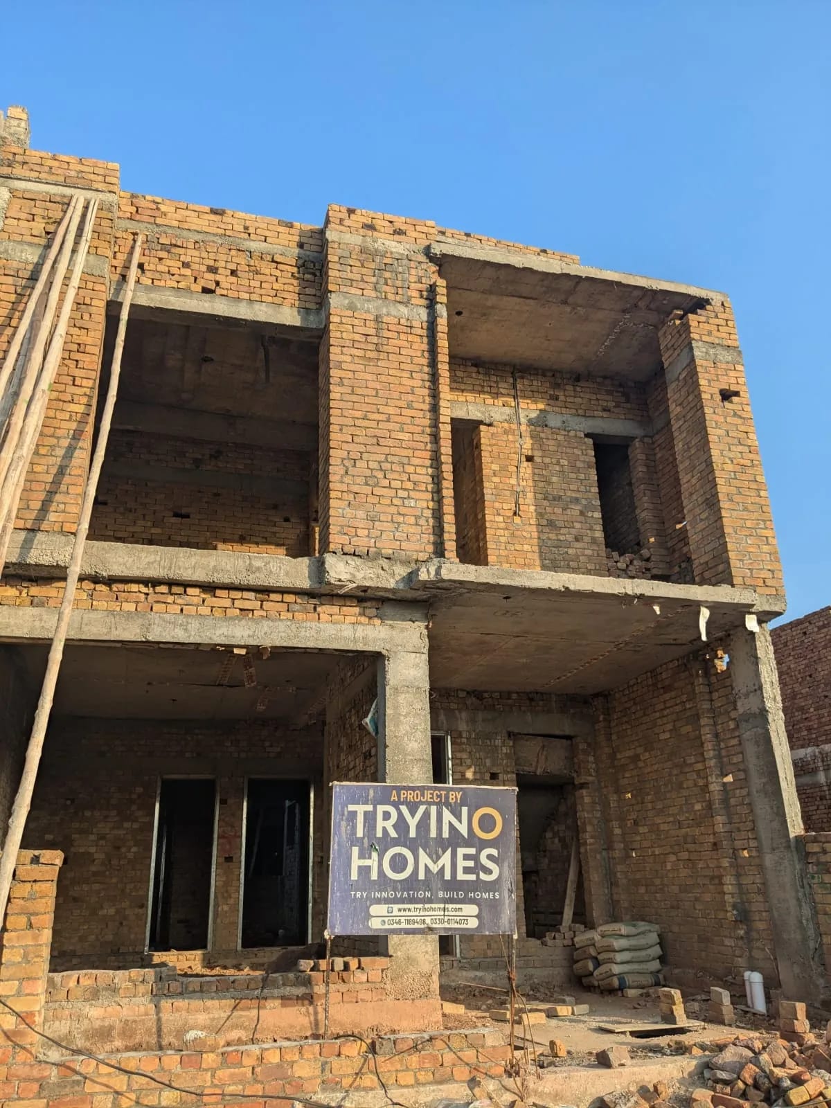 Grey Structure construction by Tryino Homes in Parkview City